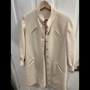 Vintage cream midi coat small